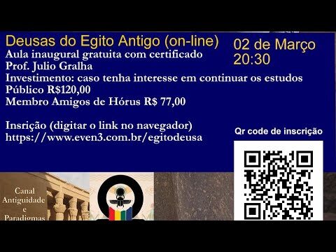 Curso deuses eg&iacute;pcios: Conhecendo a mitologia antiga